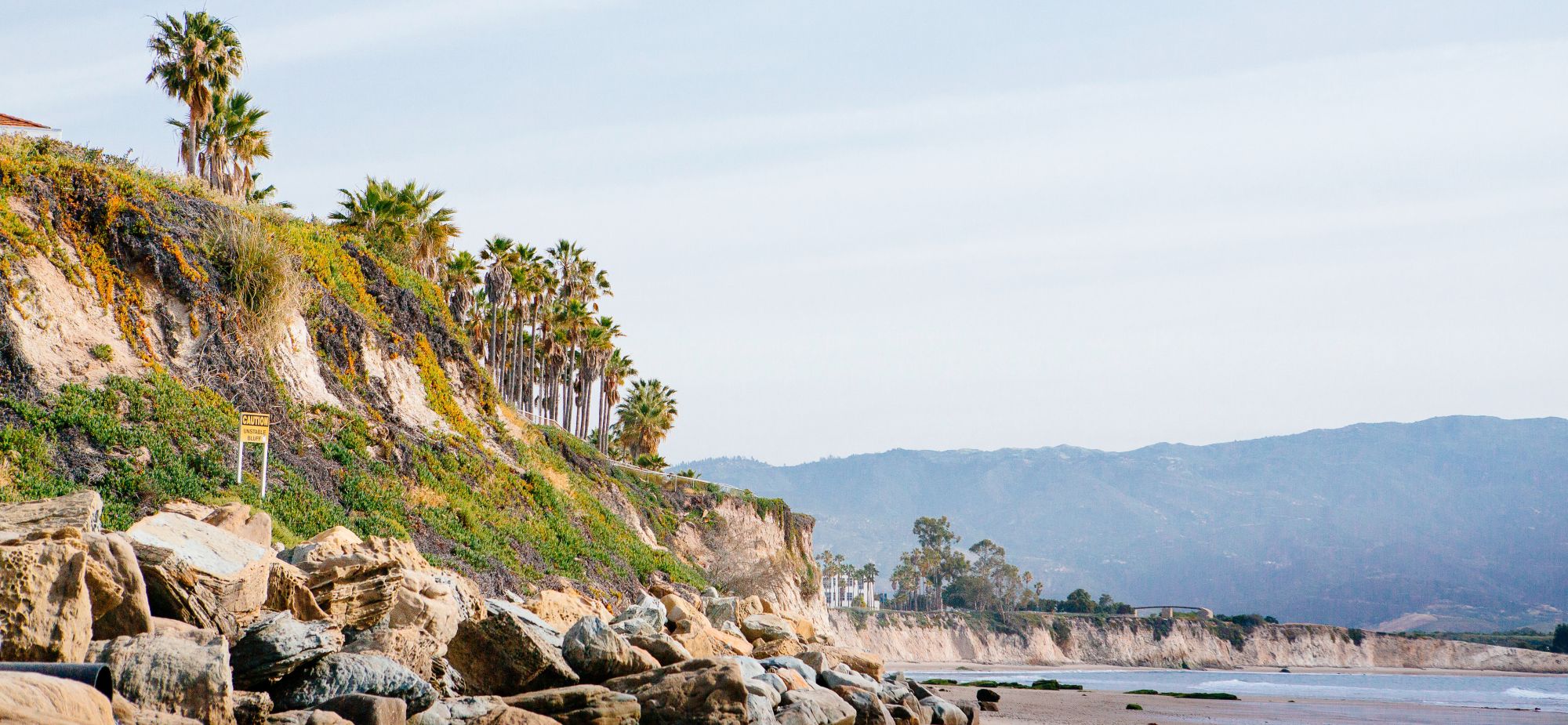 A view of the beach cliff